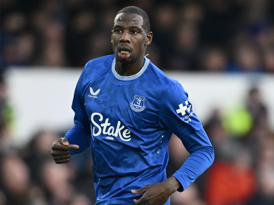 Abdoulaye Doucouré of Everton in a soccer match.