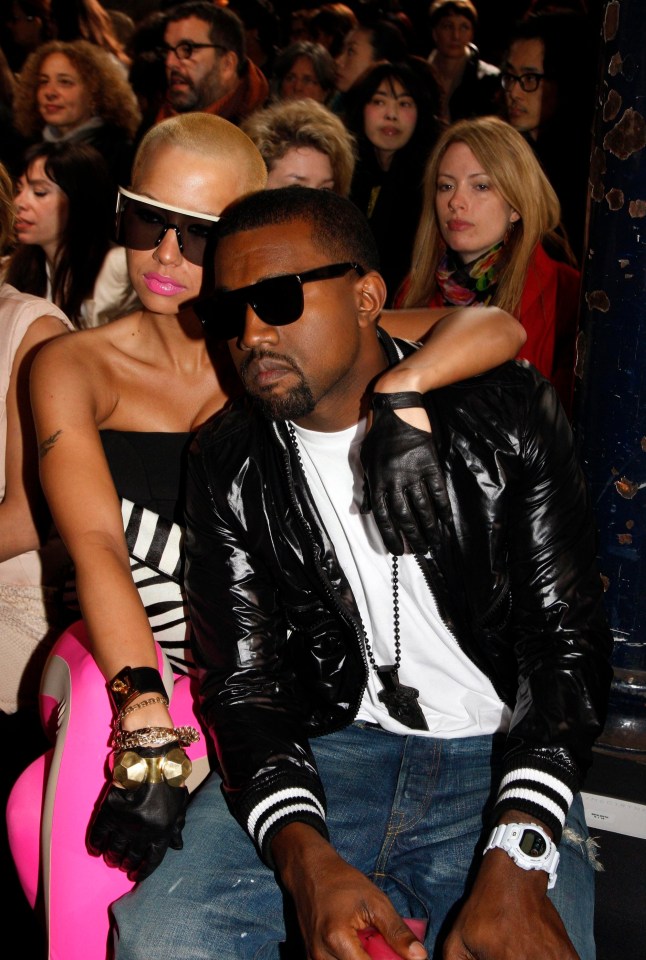 Amber Rose and Kanye West at a fashion show.