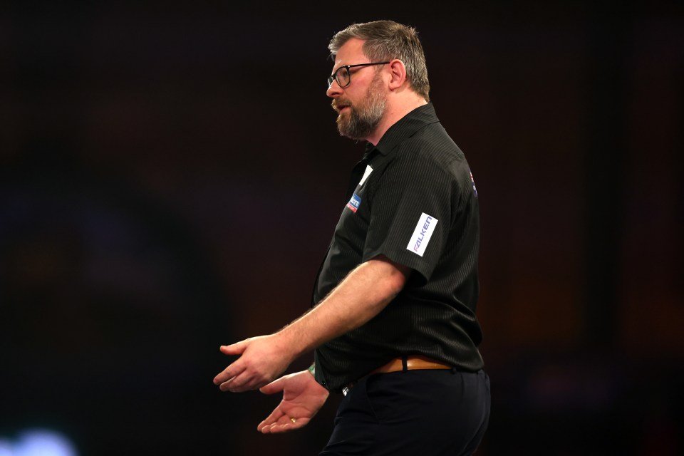 James Wade at the Paddy Power World Darts Championship.