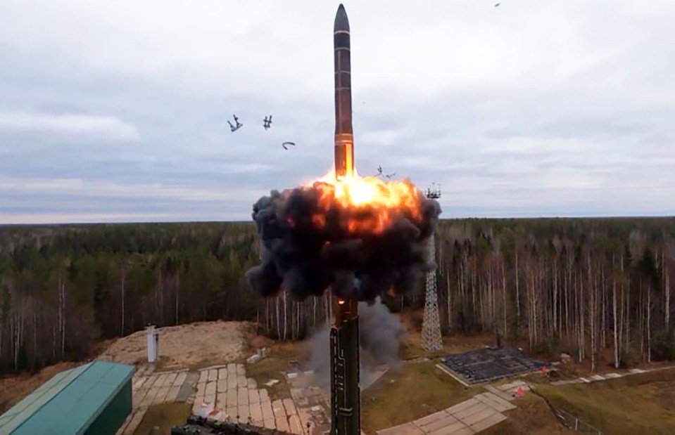 Launch of a Russian Yars intercontinental ballistic missile.