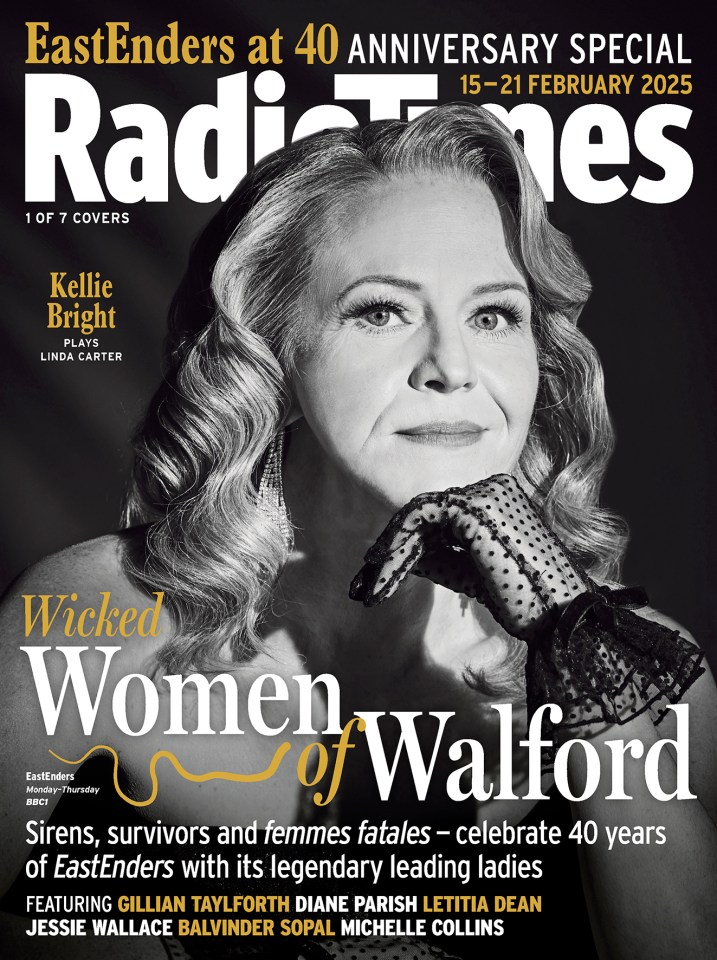 Radio Times cover featuring Kellie Bright celebrating EastEnders' 40th anniversary.