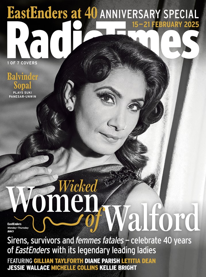 Radio Times cover featuring Balvinder Sopal celebrating EastEnders' 40th anniversary.