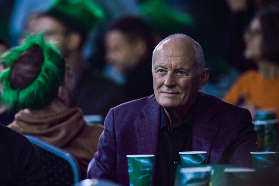 Barry Hearn watching darts at Alexandra Palace.