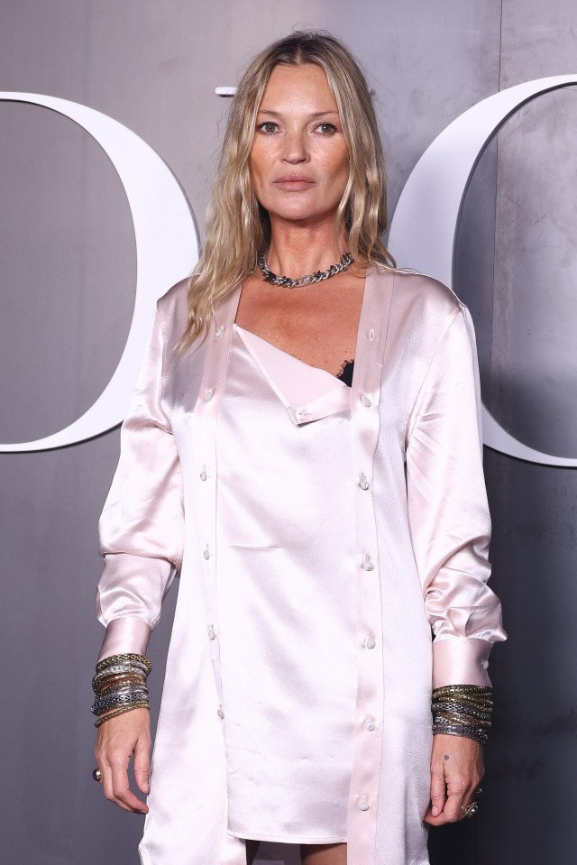 Kate Moss at the Dior Homme fashion show.