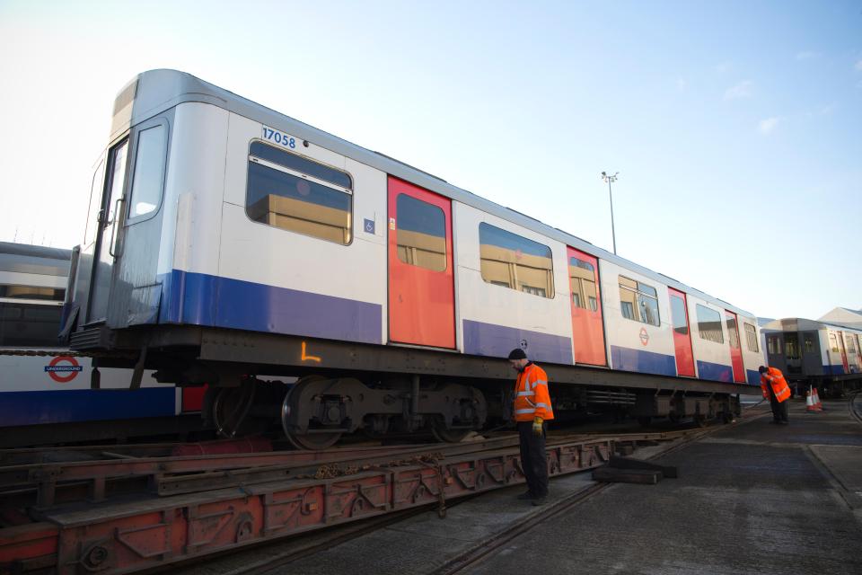 London Underground D Stock carriages being decommissioned.