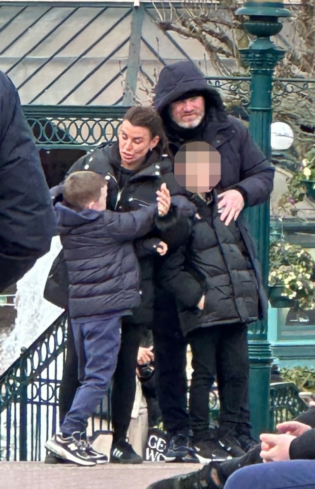 Wayne Rooney and Coleen Rooney with their children at Disneyland Paris.