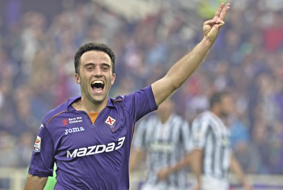 Giuseppe Rossi celebrating a goal.