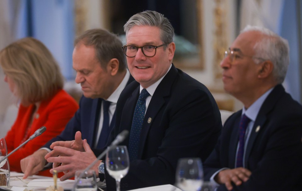 Keir Starmer, Antonio Costa, and Donald Tusk at an EU leaders' informal retreat.