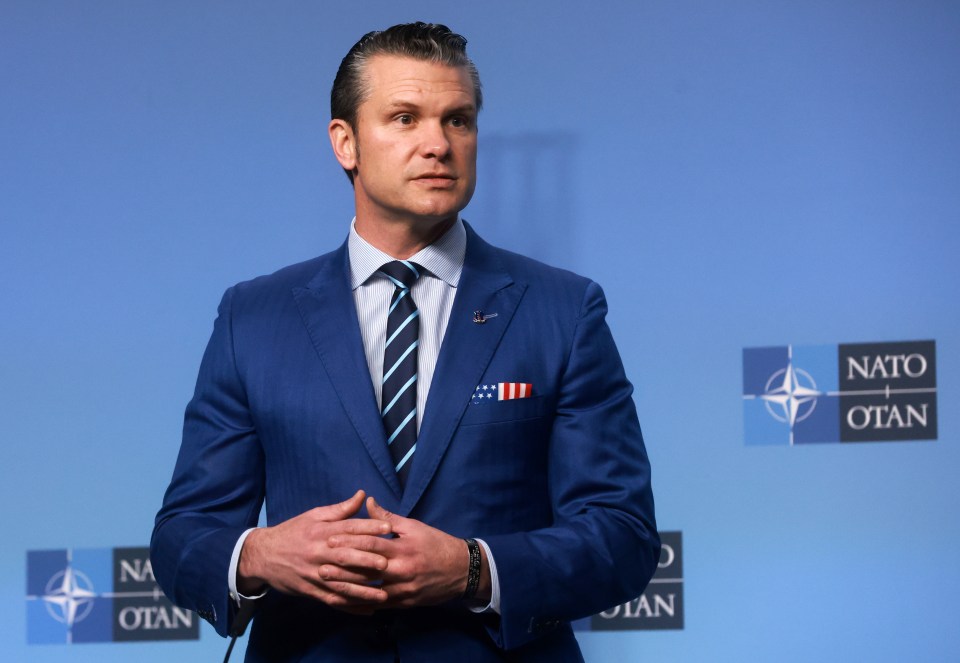 US Defense Secretary Pete Hegseth at a NATO meeting.