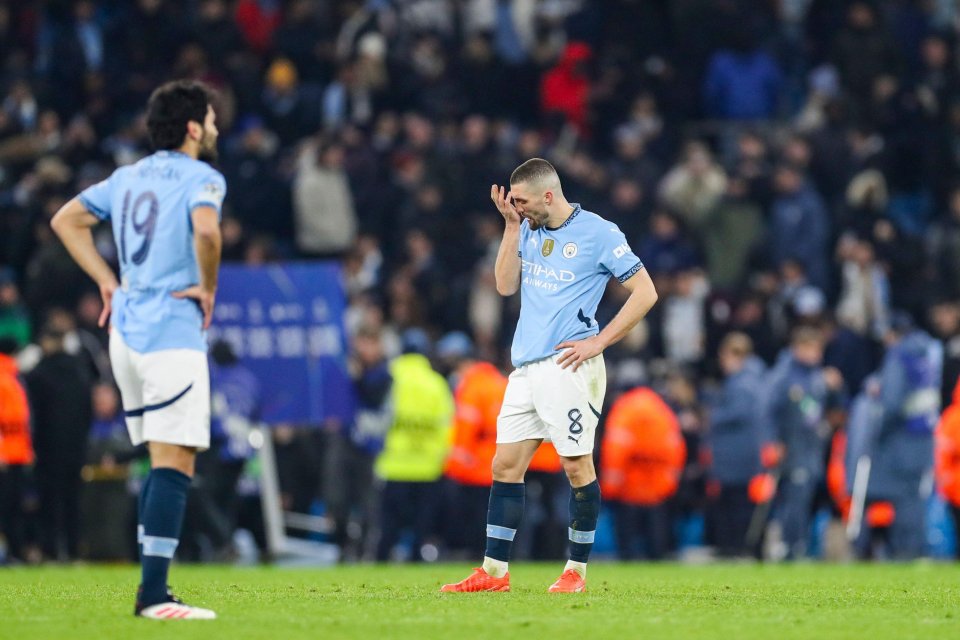 Mateo Kovacic #8 of Manchester City dejected after a match.