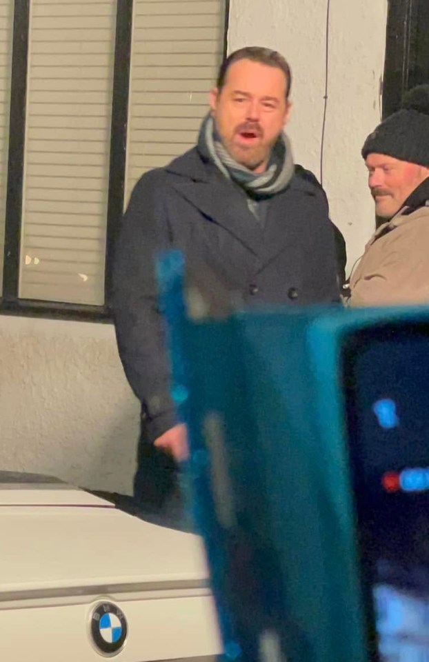 Danny Dyer filming a Christmas movie.