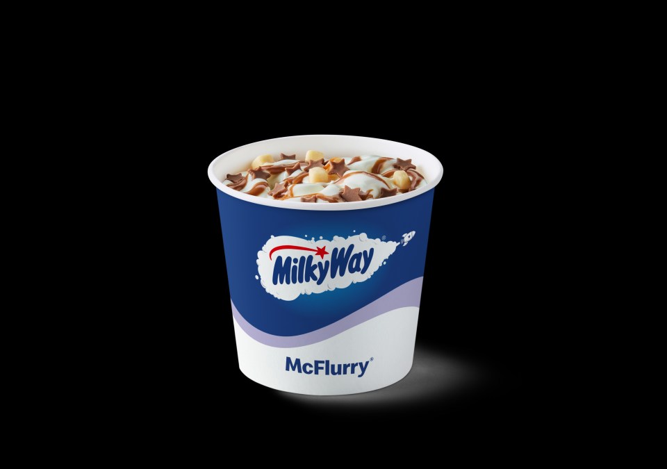 Milky Way McFlurry in a cup.