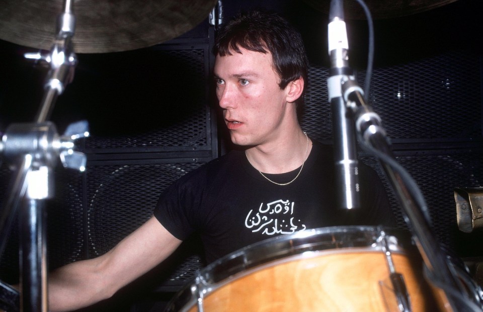 Rick Buckler of The Jam playing drums in 1979.