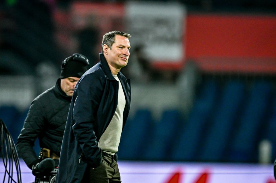 Brian Priske, Feyenoord Rotterdam trainer, at a match.