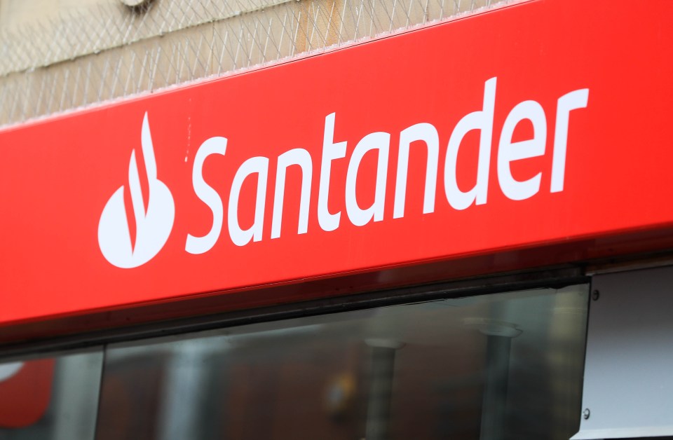 Santander bank sign.