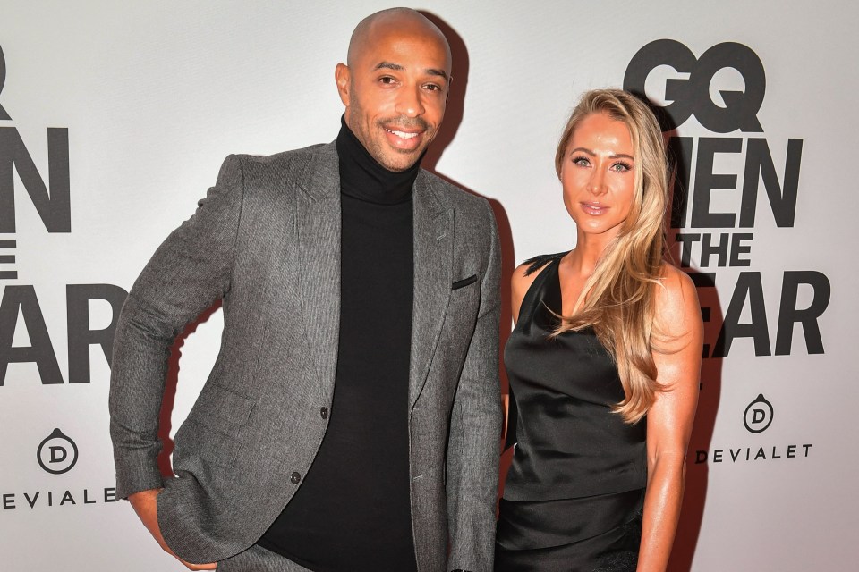 Thierry Henry and his wife Andrea Rajacic at the GQ Men Of The Year Awards.