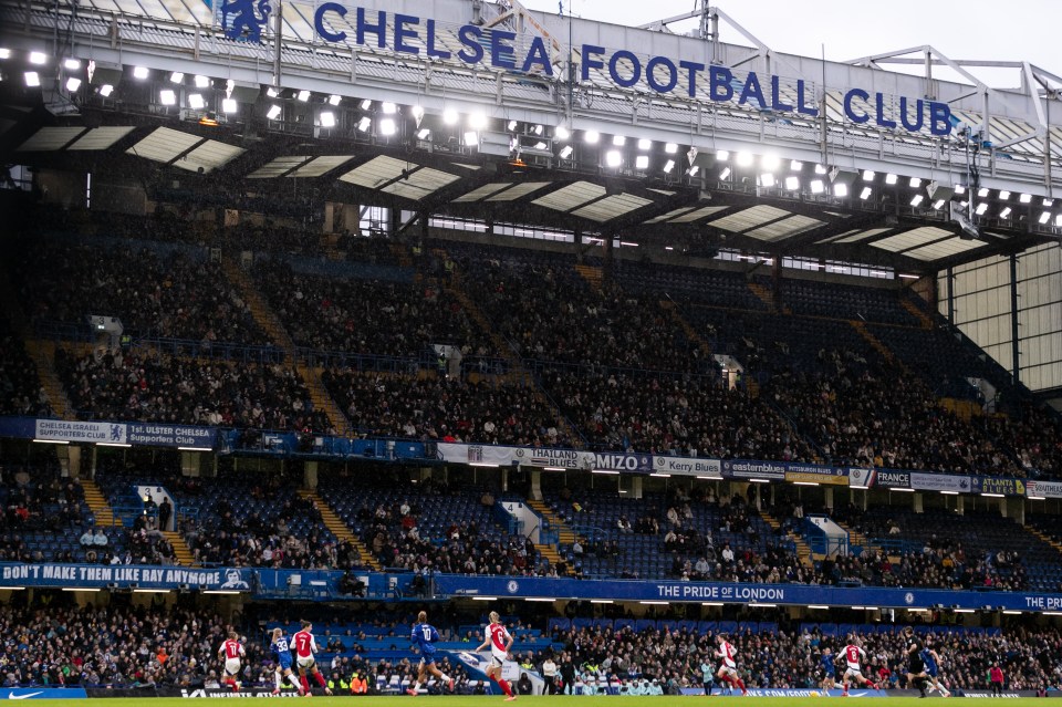 Chelsea FC Women's Super League match at Stamford Bridge.