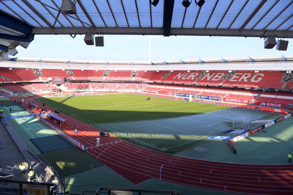 General view of Max-Morlock-Stadion before a soccer game.