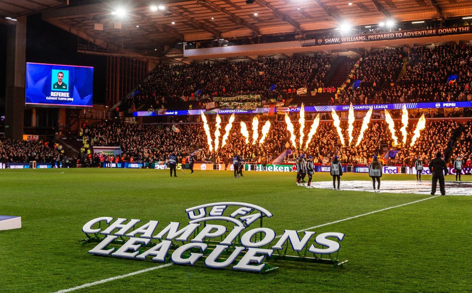 UEFA Champions League match at Villa Park.