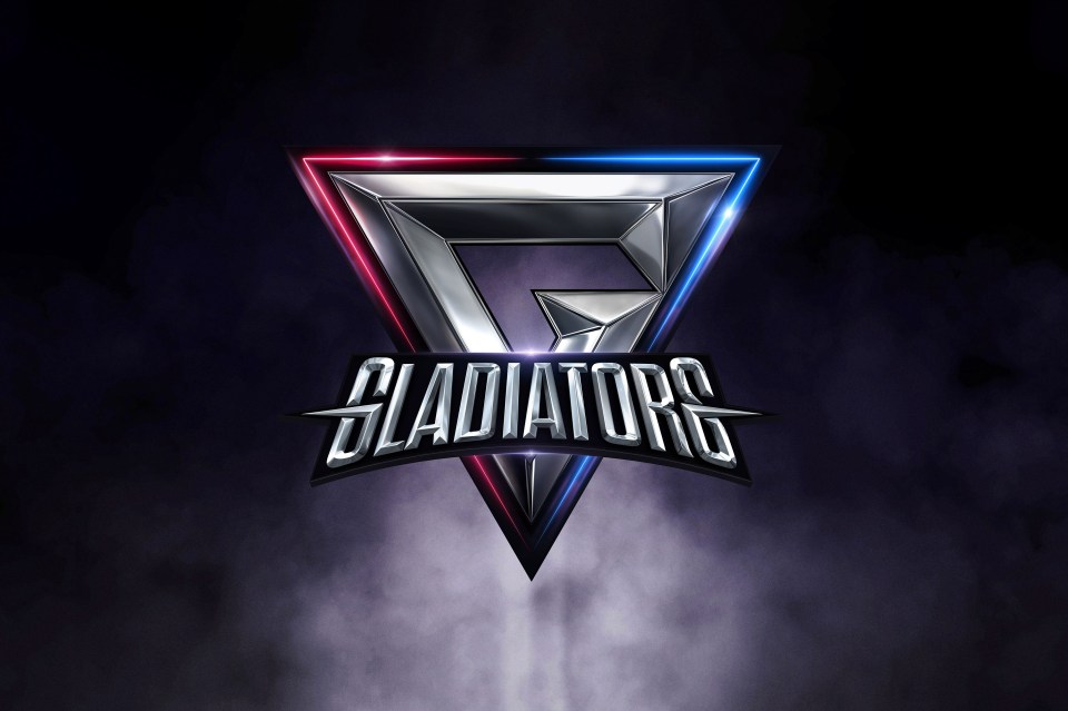 Gladiators logo with metallic triangular emblem.