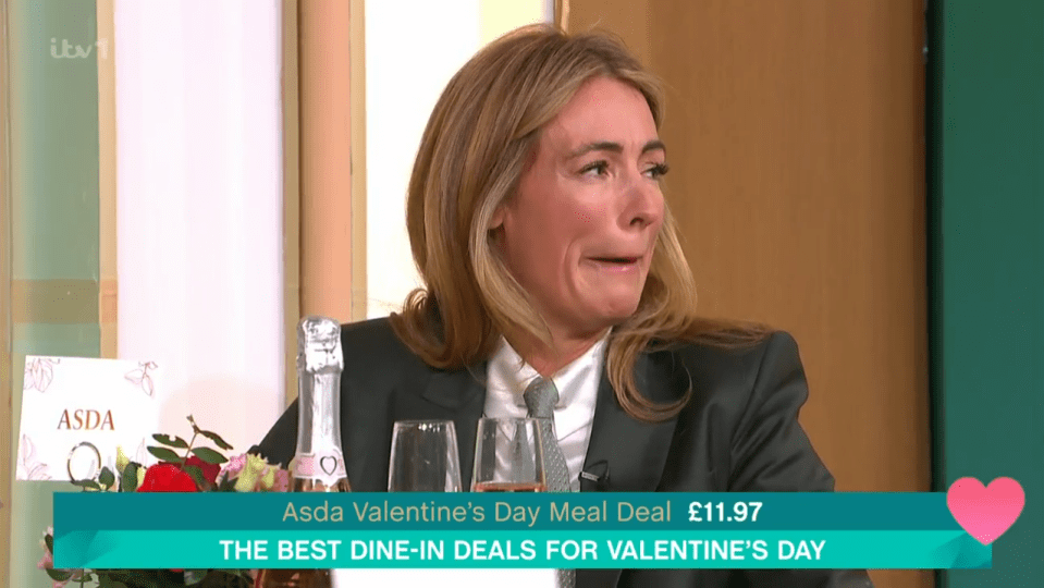 Woman crying while discussing Valentine's Day meal deals.