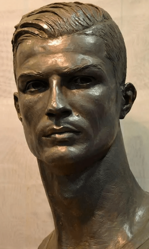 Bust sculpture of Cristiano Ronaldo.