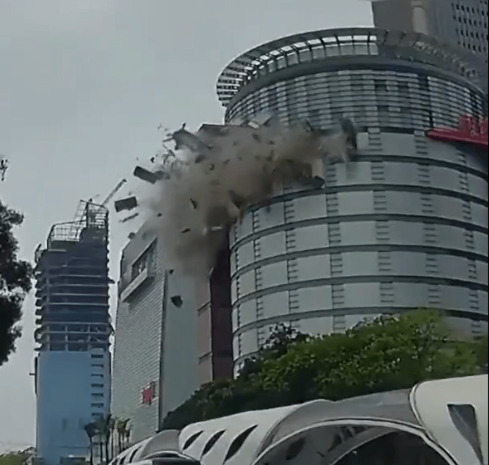 Demolition of a building.