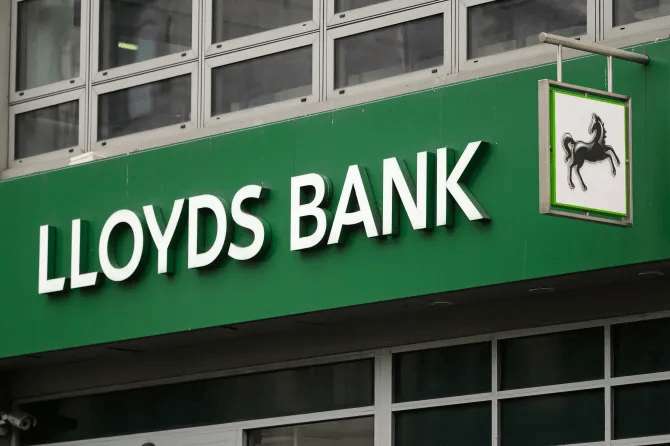 Lloyds Bank sign with logo.