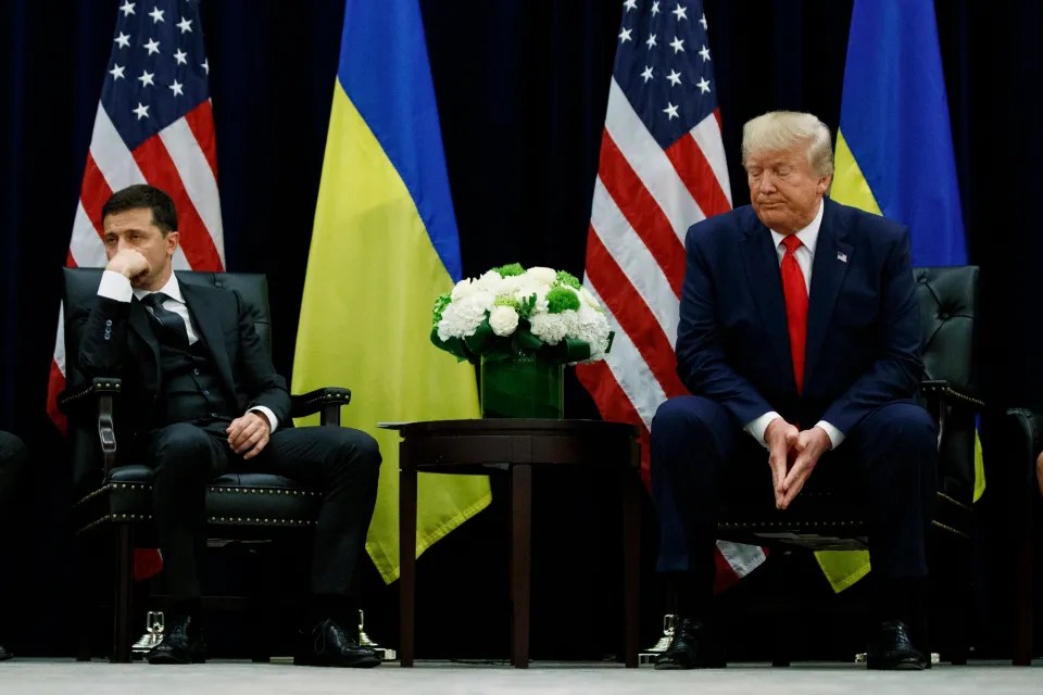 President Zelenskyy and President Trump seated together.