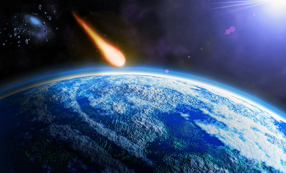 Meteoroid approaching Earth.