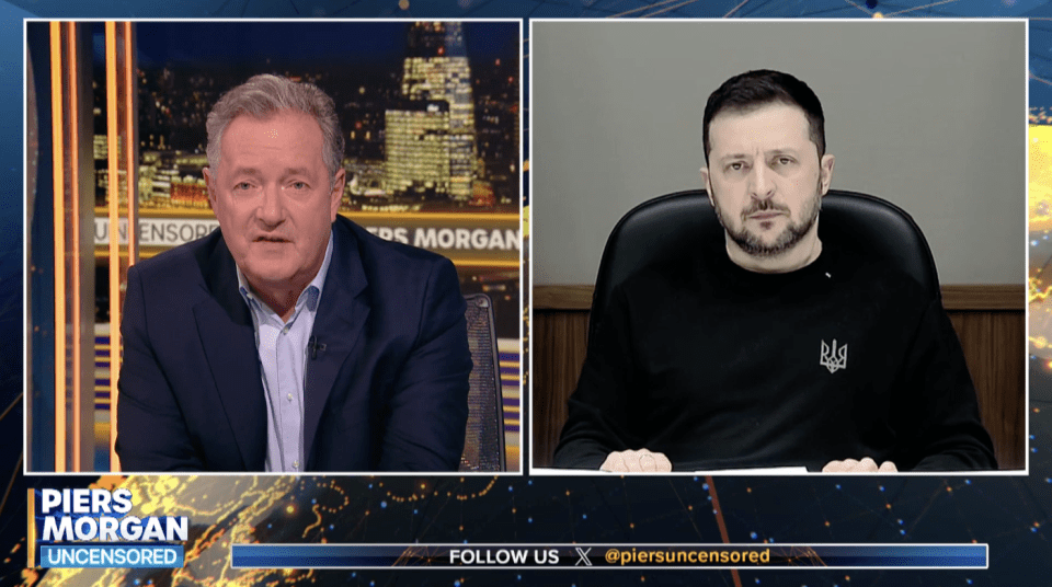 Piers Morgan interviewing President Zelensky.