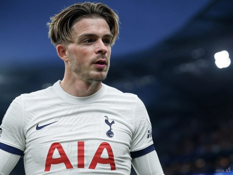 AI-generated image of Jack Grealish in a Tottenham Hotspur jersey.