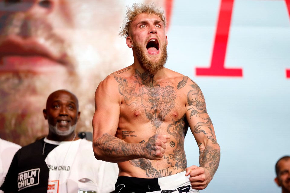 Jake Paul at a boxing weigh-in.