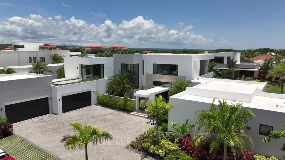 Aerial view of Jake Paul's £13 million island mansion.