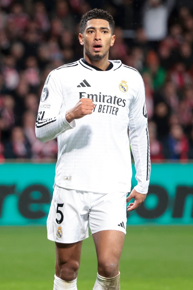 Jude Bellingham of Real Madrid celebrating a goal.