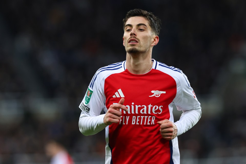 Kai Havertz of Arsenal during a Carabao Cup match.