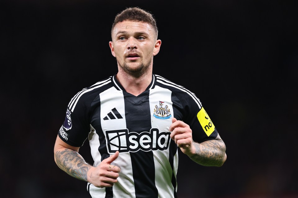 Kieran Trippier of Newcastle United in a Premier League match.