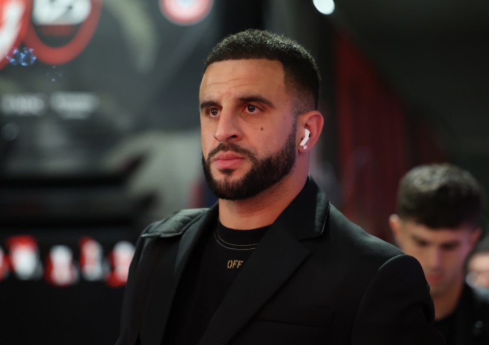 Kyle Walker of AC Milan arriving at a Serie A match.