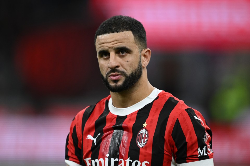 Kyle Walker of AC Milan during a Serie A match.