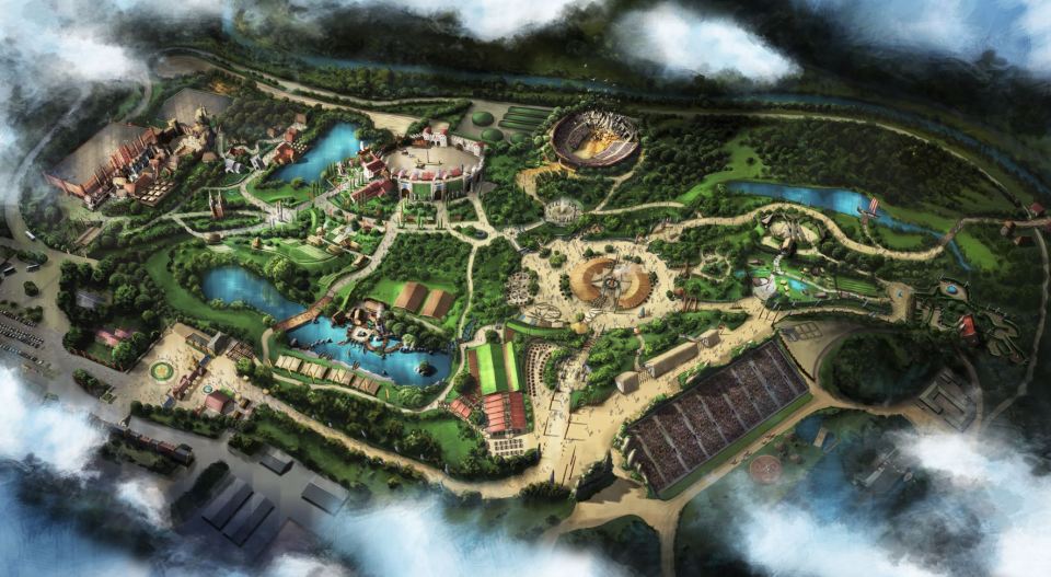 Illustration of a new theme park layout.