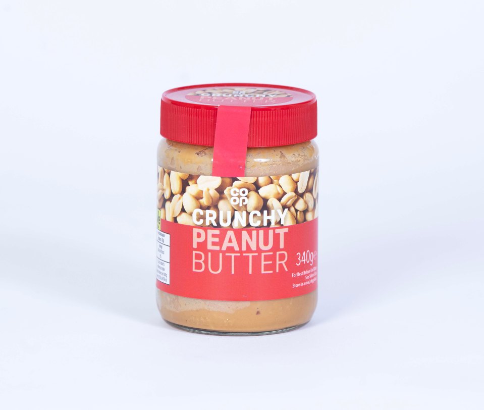 Jar of Co-op Crunchy Peanut Butter.