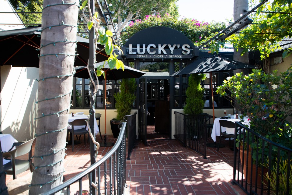 Lucky's steakhouse patio in Montecito.