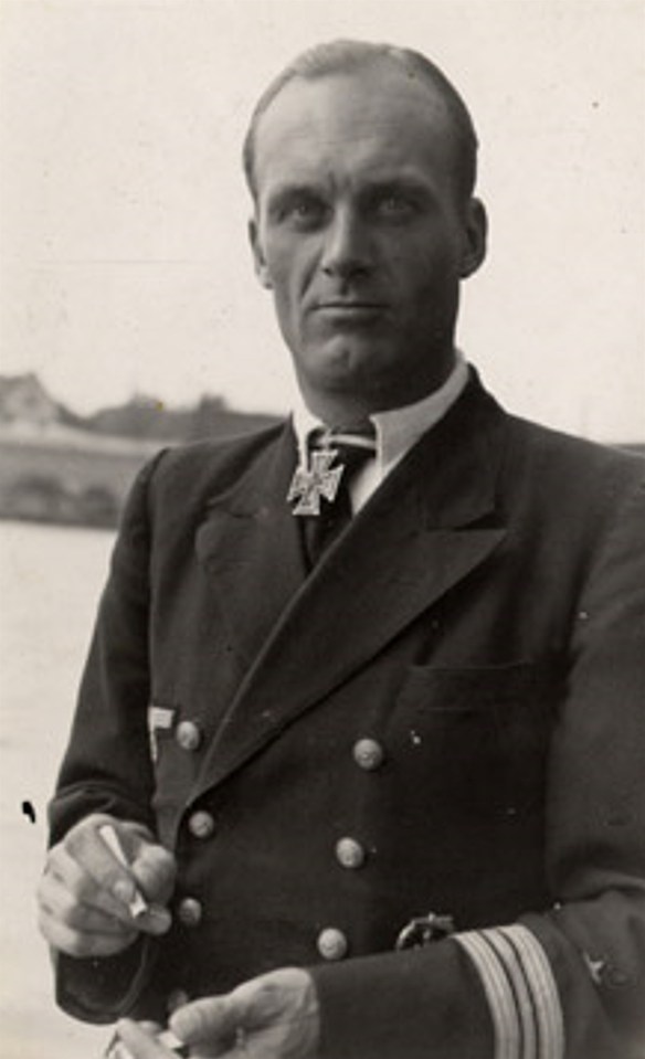 Black and white photo of Jürgen Oesten, captain of the U-861.