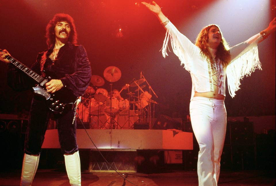 Black Sabbath's Tony Iommi and Ozzy Osbourne performing live at Madison Square Garden.