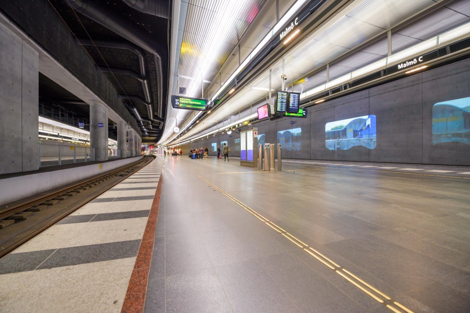 Malmö Central Station platform.