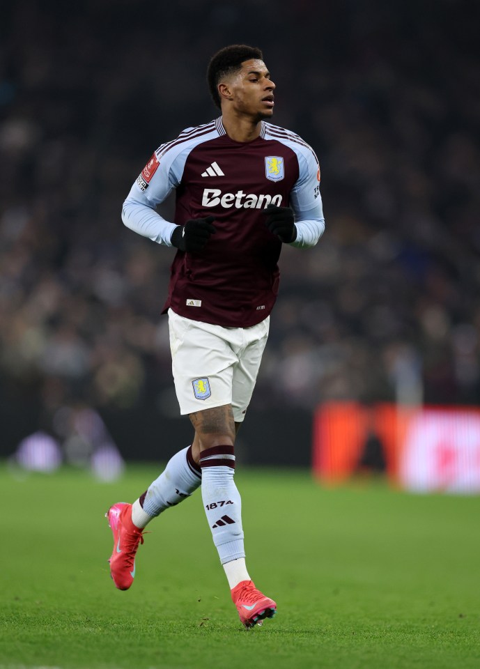 Marcus Rashford of Aston Villa in action.