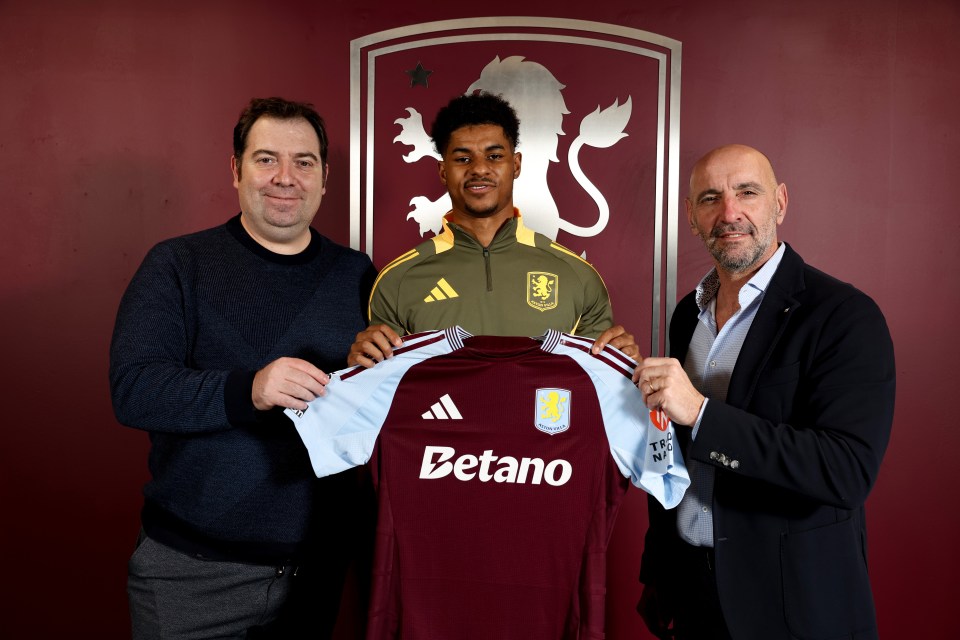 Marcus Rashford signing with Aston Villa.