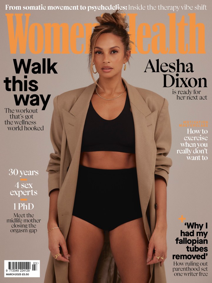 Alesha Dixon on the cover of Women's Health UK magazine.