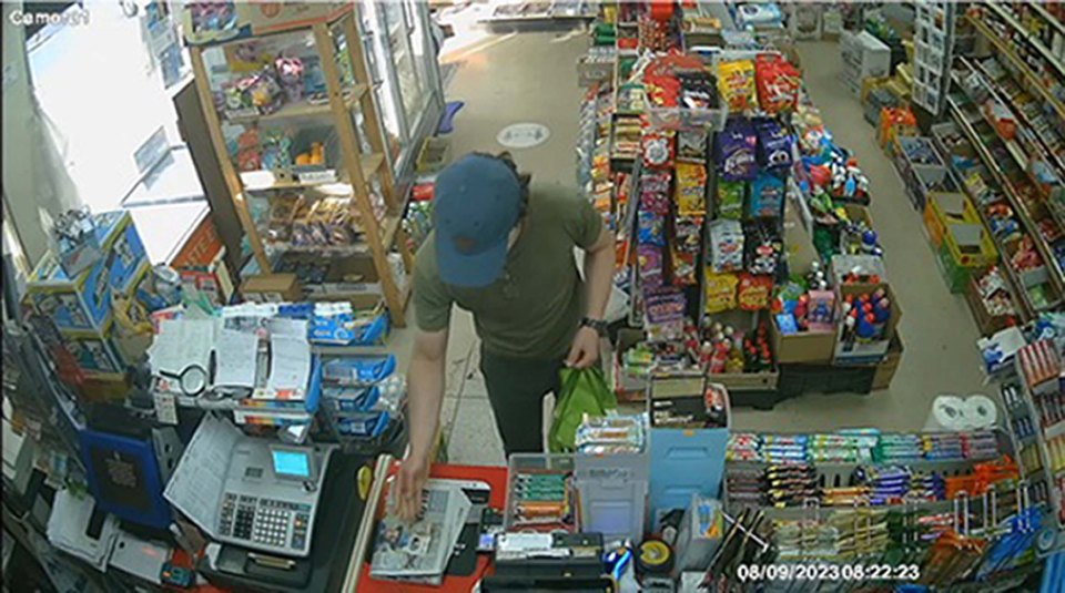 CCTV image of Daniel Khalife in a newsagent.