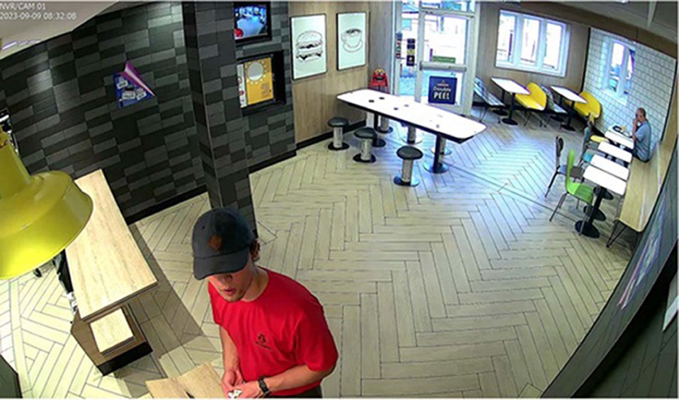 CCTV image of Daniel Khalife in a McDonald's.